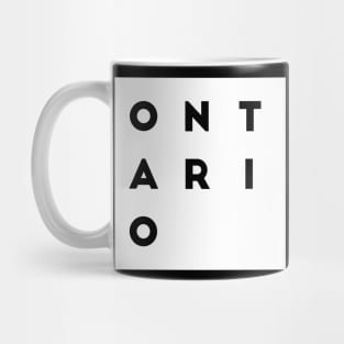 Ontario | White square, black letters | Canada Mug